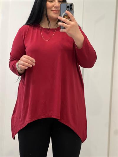NRD ÇİFT ASİMETRİK BORDO BLUZ 