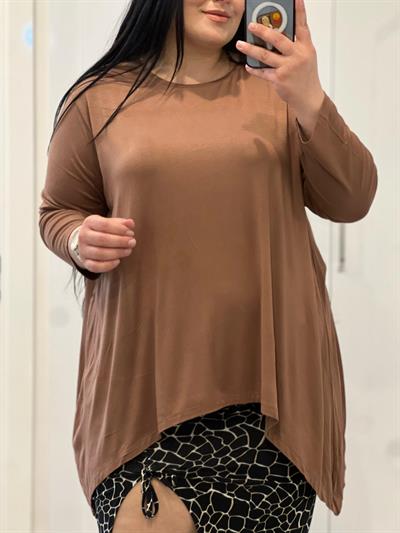 NRD ÇİFT ASİMETRİK KAHVERENGİ BLUZ 