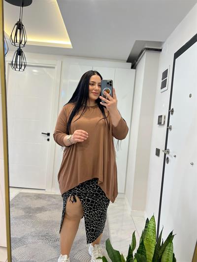NRD ÇİFT ASİMETRİK KAHVERENGİ BLUZ 