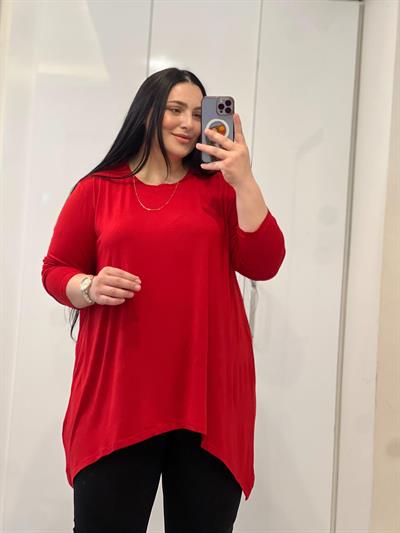 NRD ÇİFT ASİMETRİK KIRMIZI BLUZ 