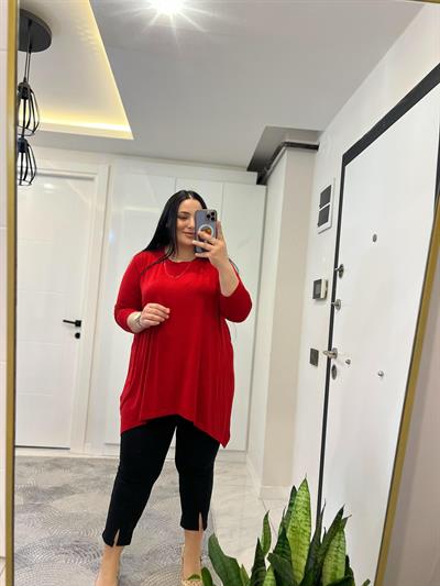 NRD ÇİFT ASİMETRİK KIRMIZI BLUZ 