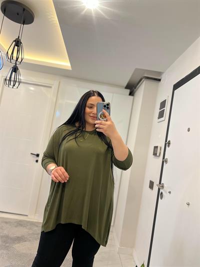 NRD ÇİFT ASİMETRİK  YEŞİL BLUZ 