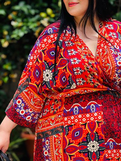 NRD KIRMIZI VİSCON ELBİSE