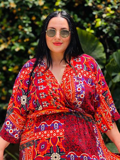 NRD KIRMIZI VİSCON ELBİSE