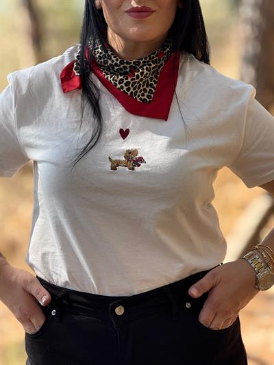 Poodle Beyaz Tişört