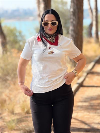 Poodle Beyaz Tişört