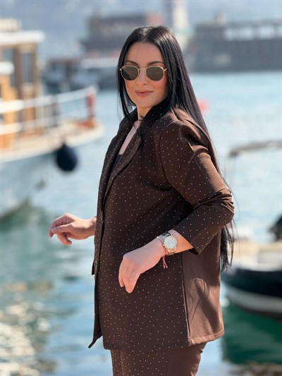 Royal Işıltılı Kahverengi Takım