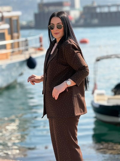 Royal Işıltılı Kahverengi Takım