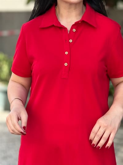 RUBY Polo Elbise Kırmızı 