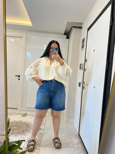 SARI ŞIFON BLUZ 