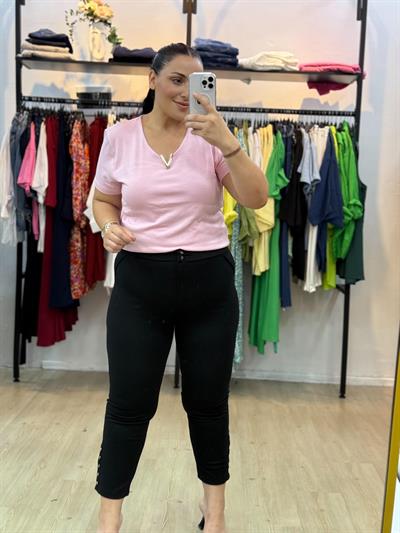 SERENITY GOLD V YAKA PEMBE BLUZ