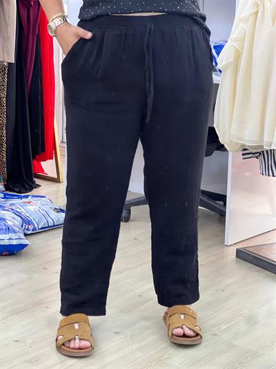 SHE SİYAH MÜSLİN PANTOLON