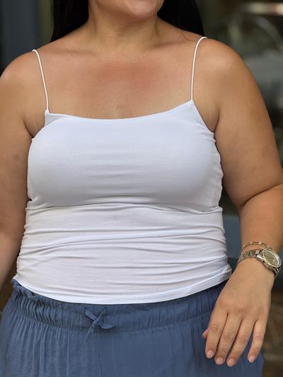 SPAGETTİ ASKI BEYAZ CROP