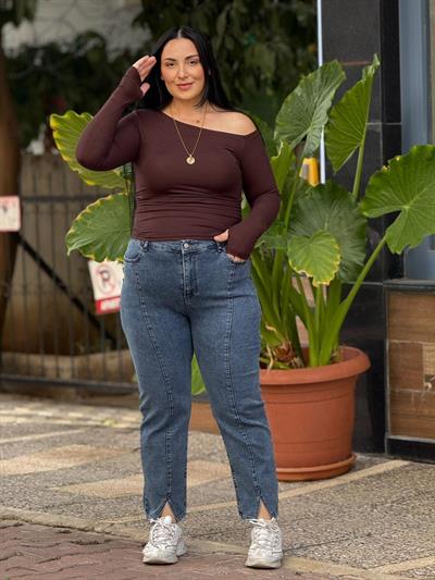 Split Mavi Jean Pantolon