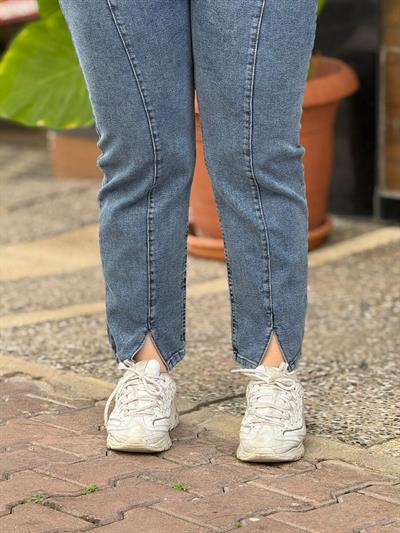 Split Mavi Jean Pantolon