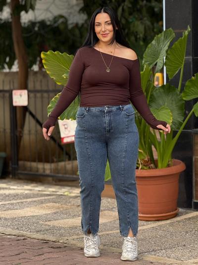 Split Mavi Jean Pantolon