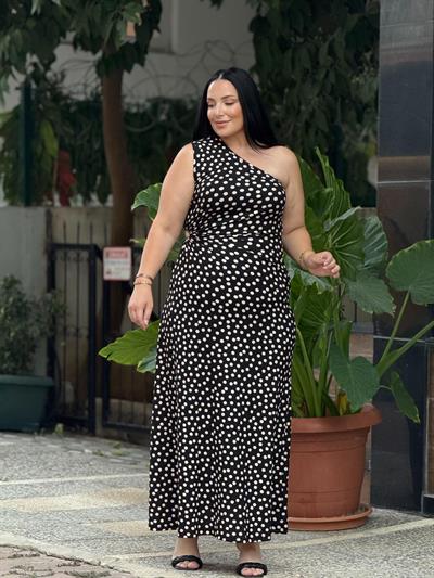 TEK OMUZ PUANLI ELBİSE