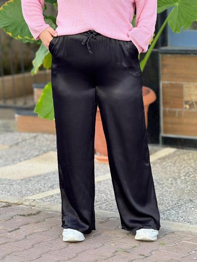 Valenne Siyah Saten Pantolon