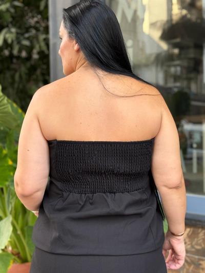 Valeria Siyah Straplez Yelek