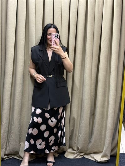 VANGUARD Kemer Detaylı Siyah  Yelek