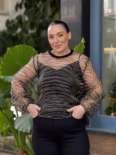 Wild Sheer Tül Bluz