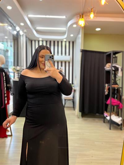 XR MADONNA YAKA SİYAH ELBİSE 