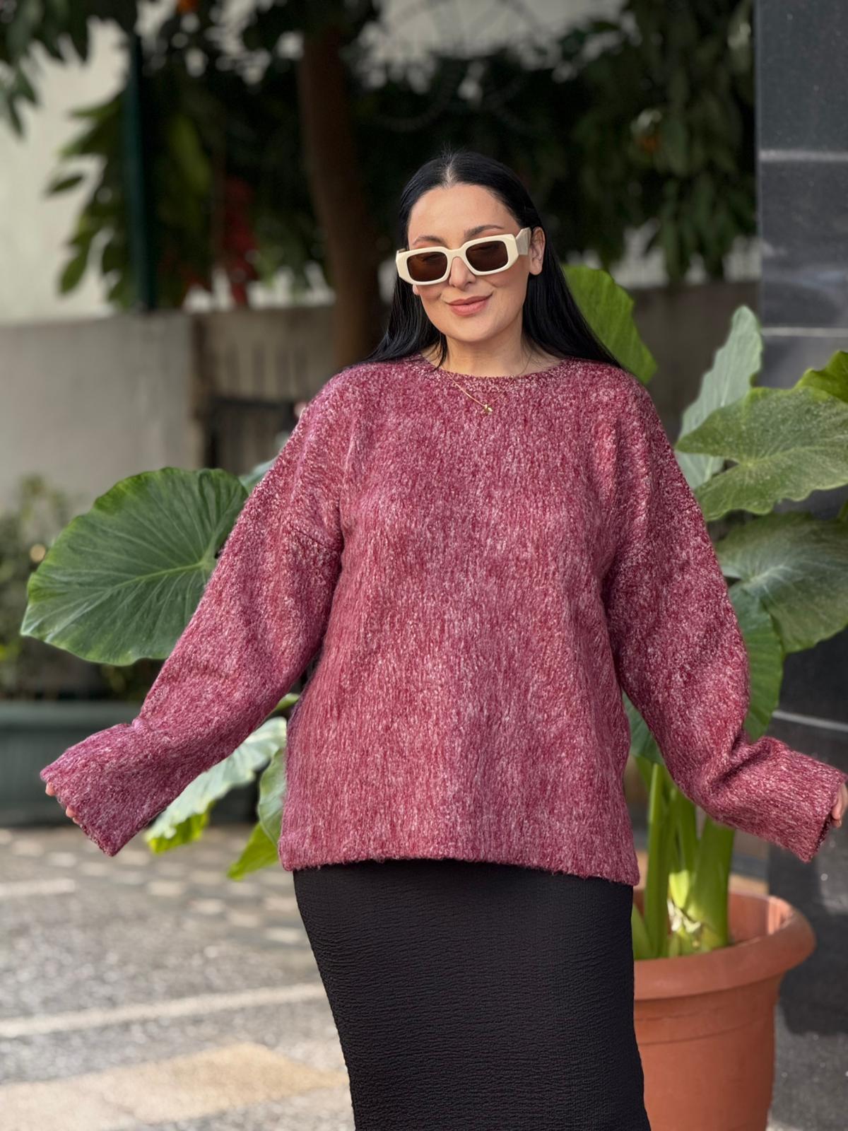 Maroon Bordo Oversize Kazak