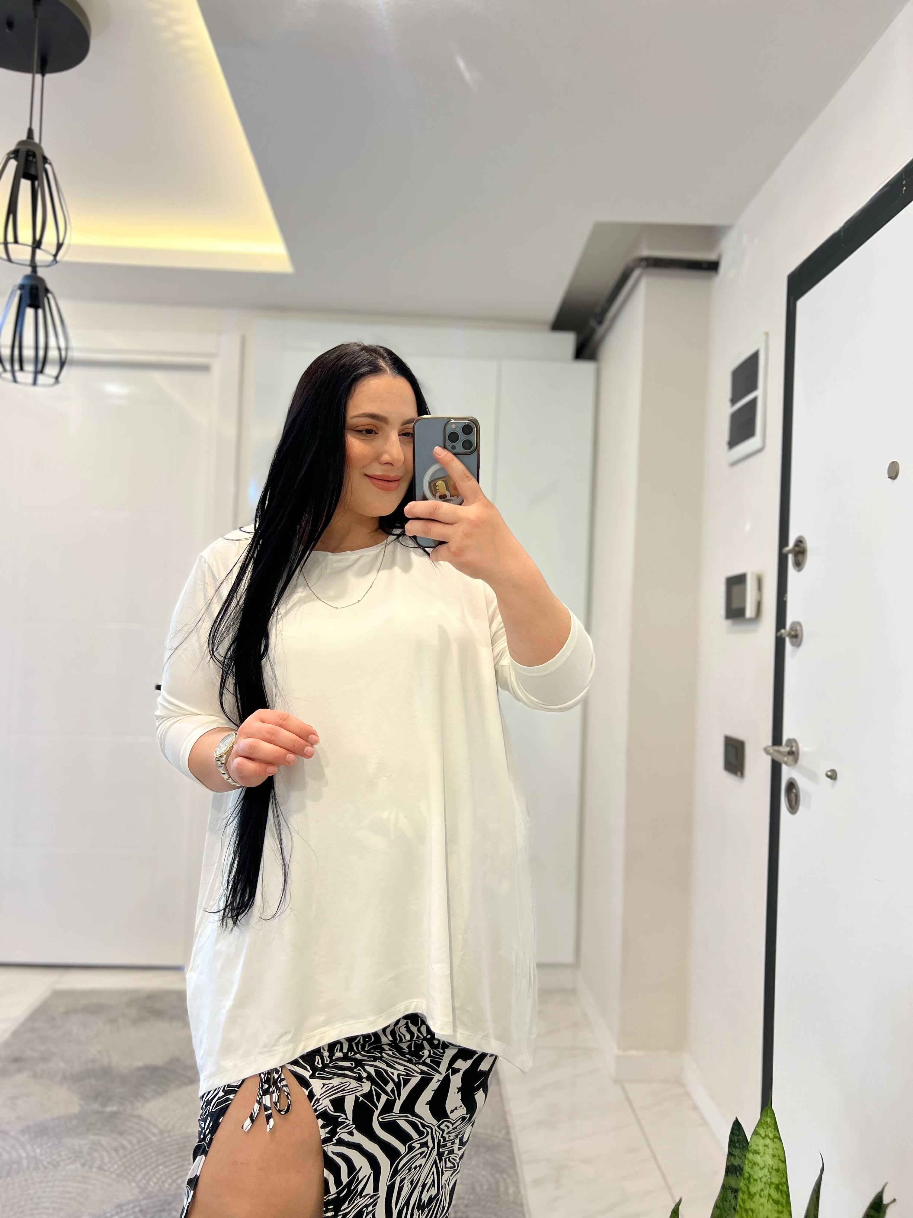 NRD ÇİFT ASİMETRİK BEYAZ BLUZ 