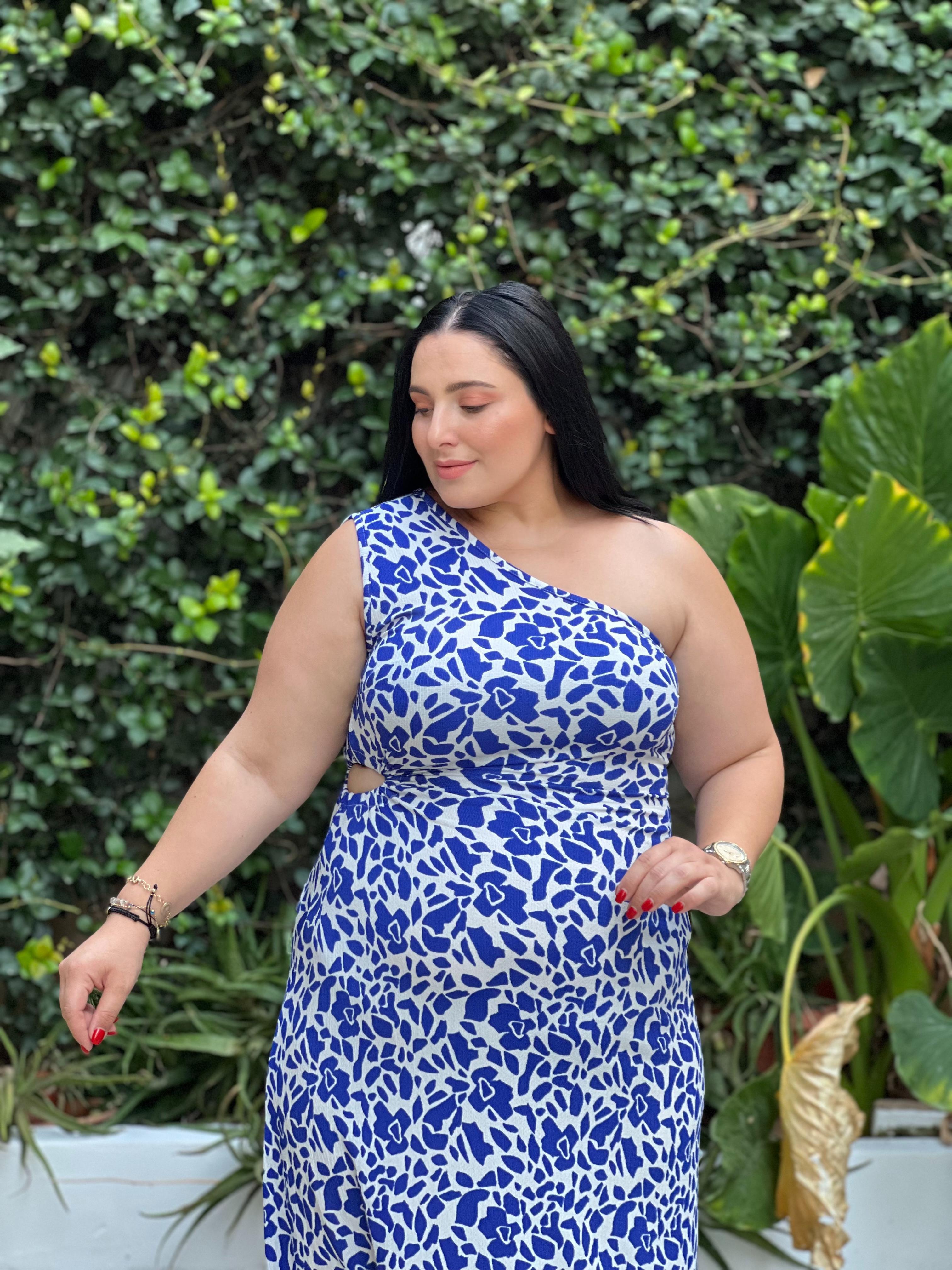 PENCERE DETAYLI TEK OMUZ ELBİSE