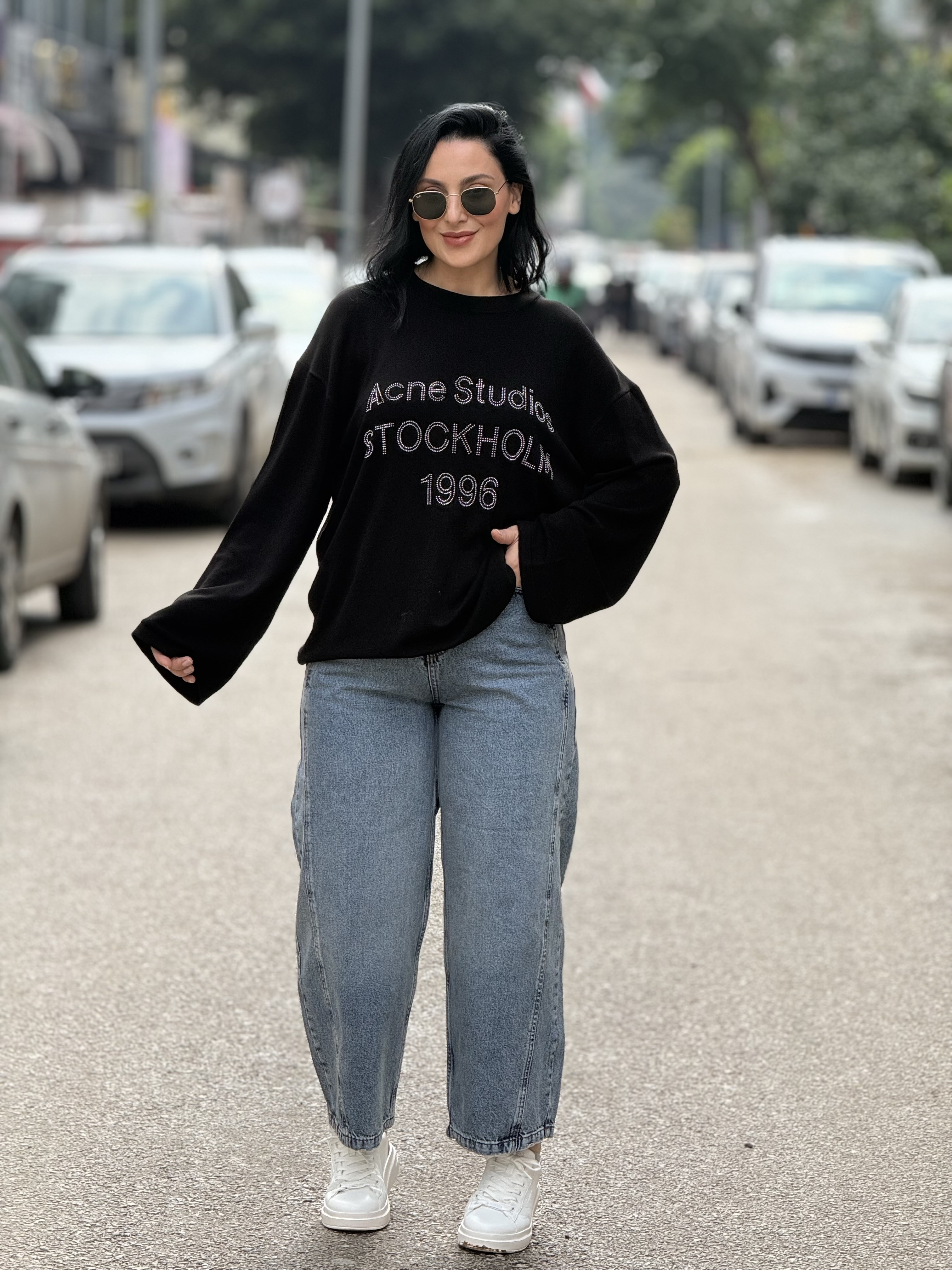 POMELLA OVERSİZE TRİKO SİYAH