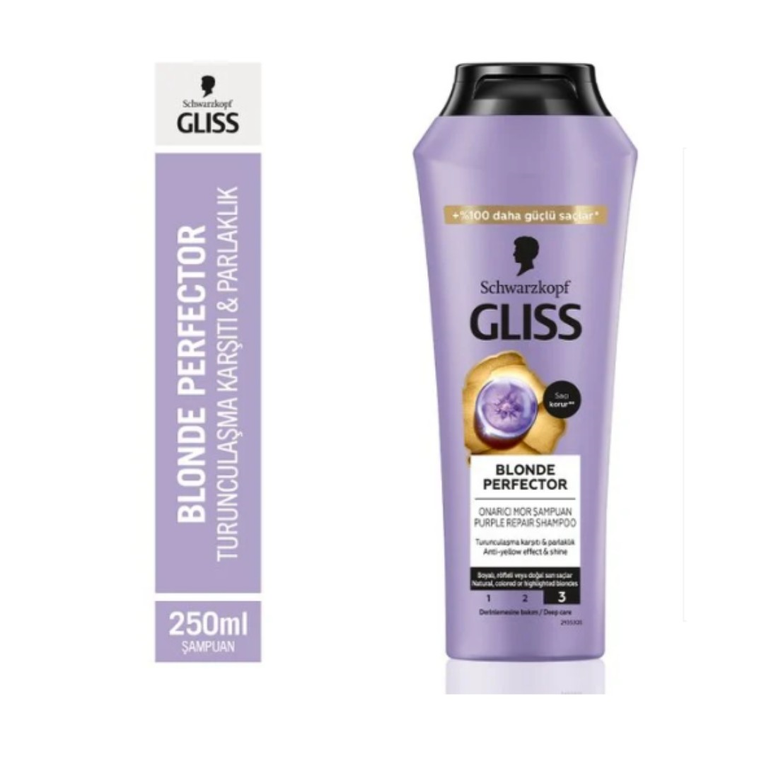 Gliss Şampuan Blonde Perfectör Turunculaşma Karşıtı Mor Şampuan 250 ml