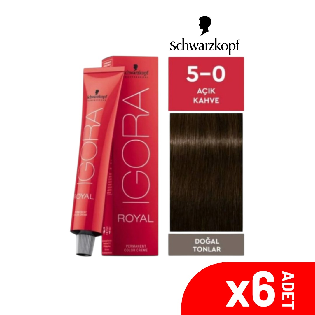 Igora Royal 5-0  Açık Kahve Saç Boyası 60ML-6LI