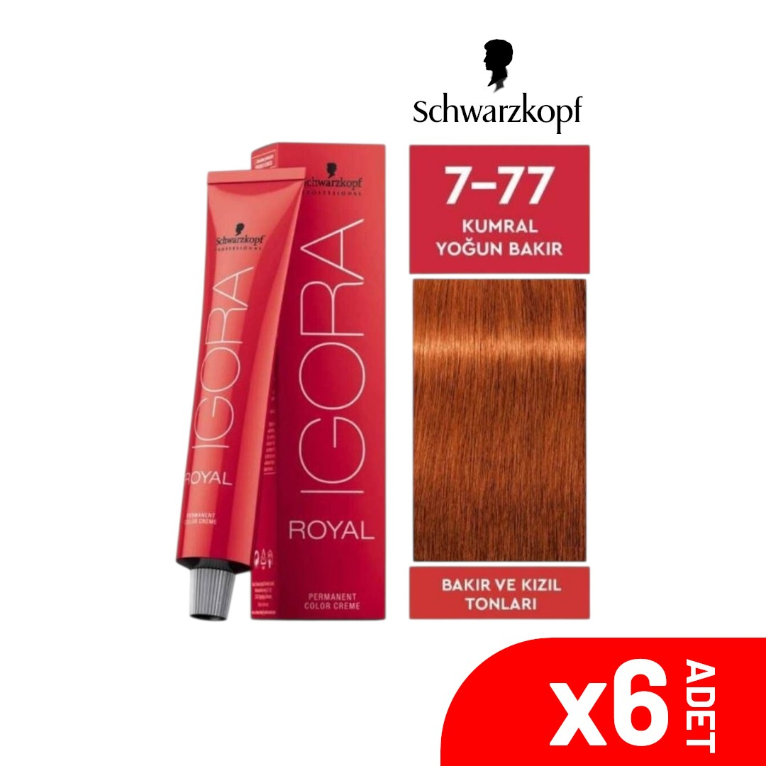 Igora Royal 7-77 Kumral Yoğun Bakır 60ML-6LI