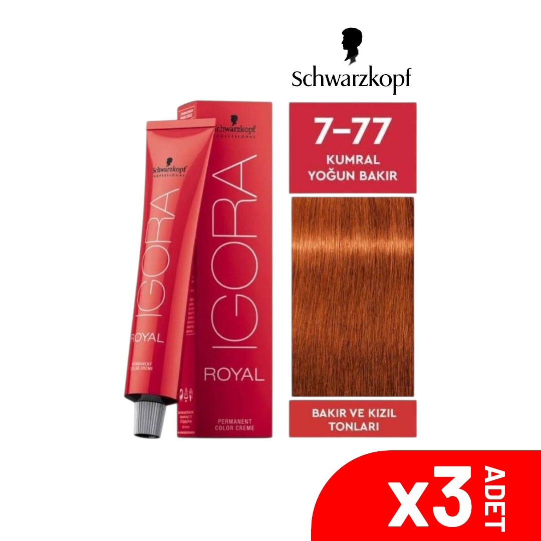 Igora Royal 7-77 Kumral Yoğun Bakır 60ML-3LÜ