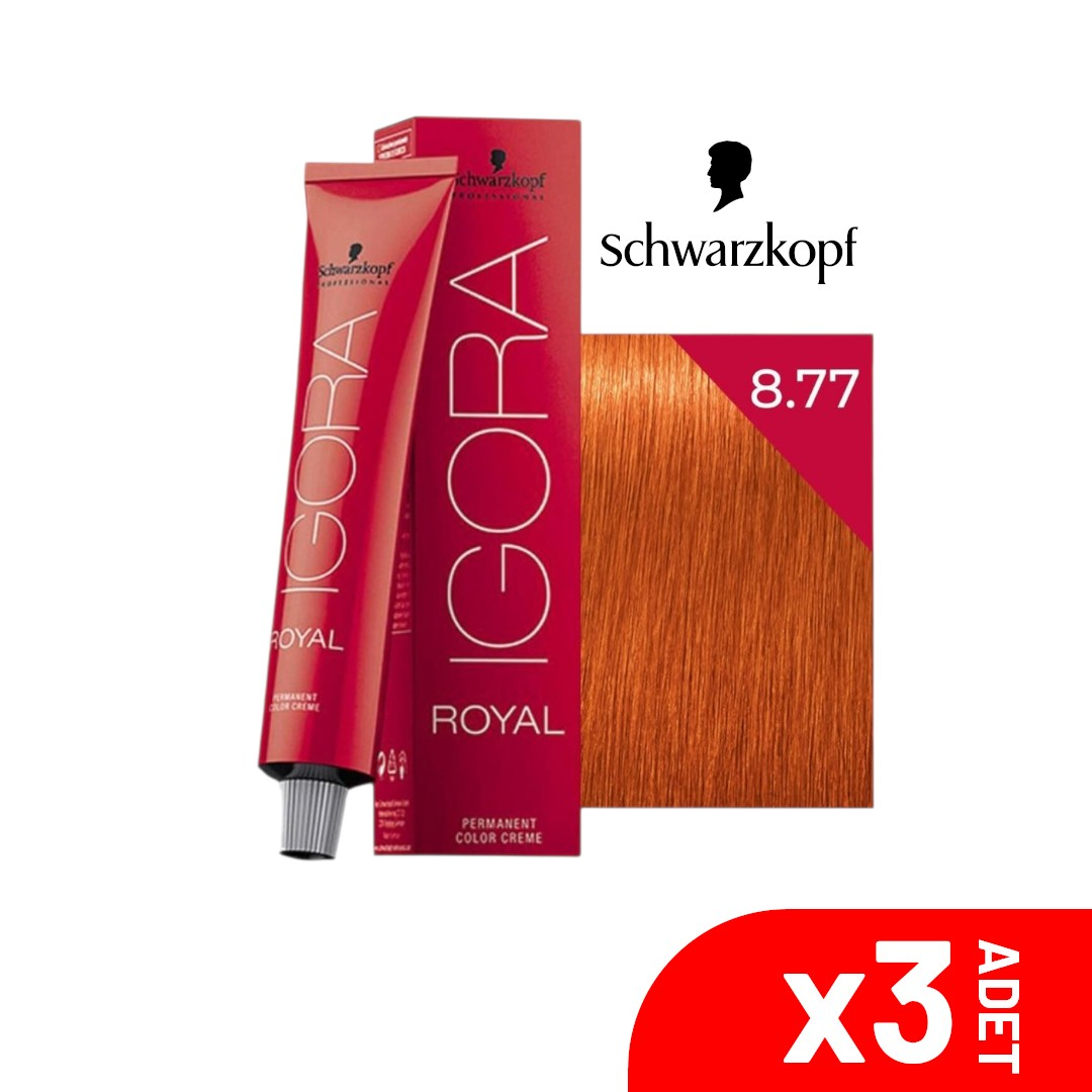 Igora Royal 8-77 Açık Kumral Yoğun Bakır 60ML-3LÜ