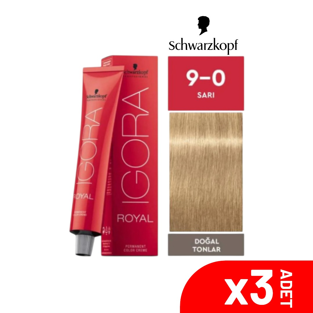 Igora Royal Sarı 9-0 Saç Boyası 60ML 3LÜ