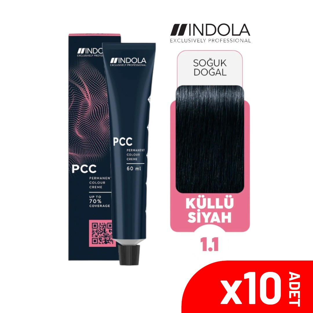 Indola PCC 1.1 60ML  Küllü Siyah Saç Boyası-10LU