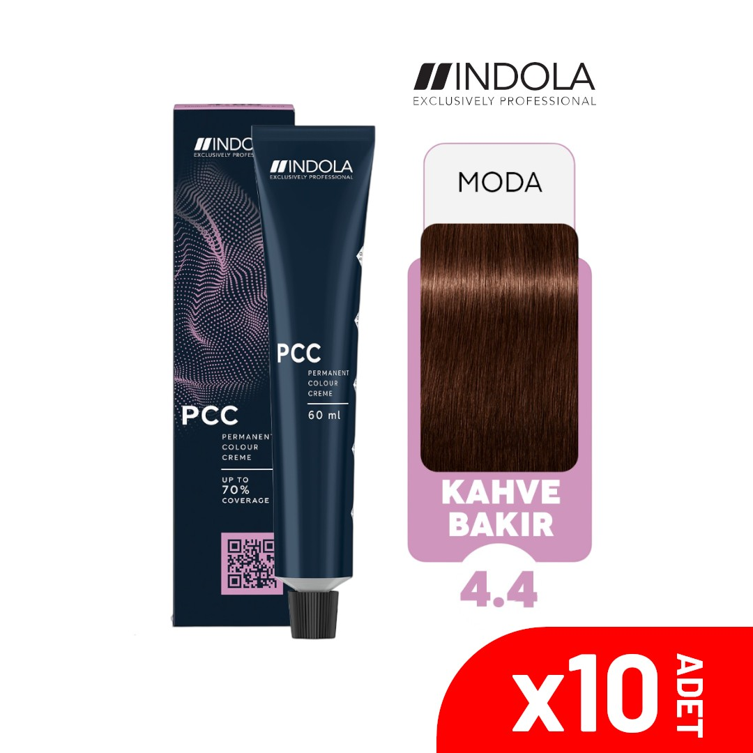 Indola PCC 4.4 60 ML Kahve Bakır Saç Boyası-10'lu