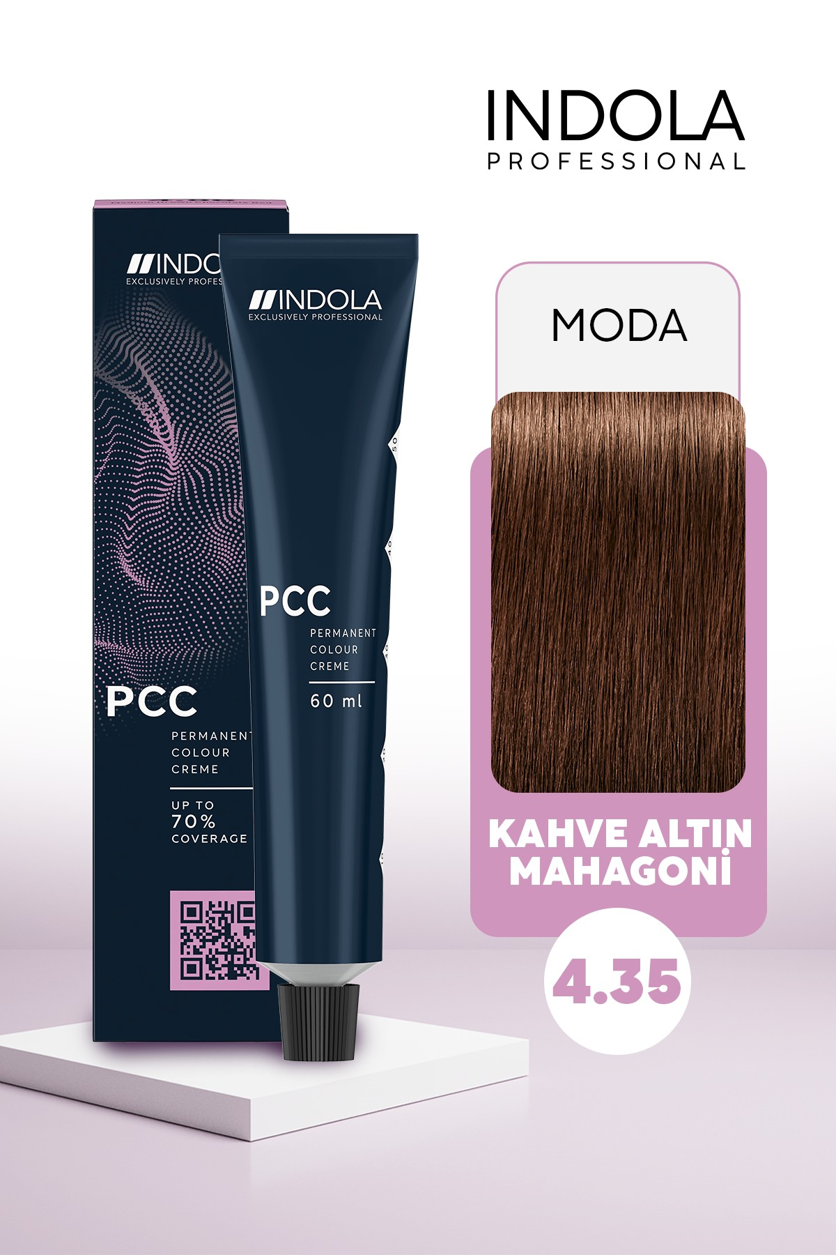 Indola PCC 4.35 60ML Kahve Altın Mahagoni Saç Boyası