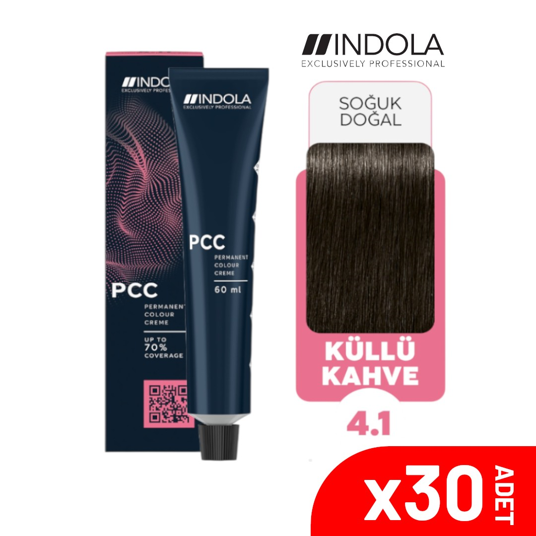 Indola PCC 4.1 60 ML Küllü kahve Saç Boyası -30'lu