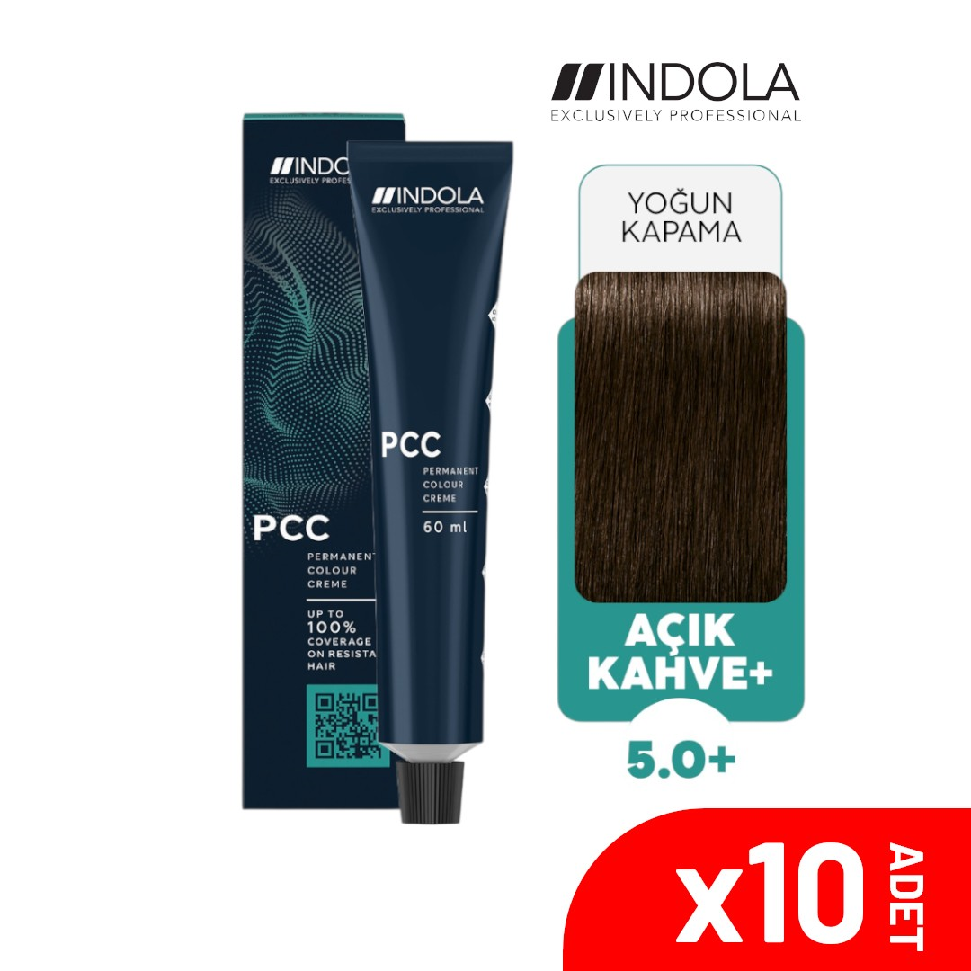 Indola PCC 5.0+ 60 ML Açık Kahve Saç Boyası-10'lu