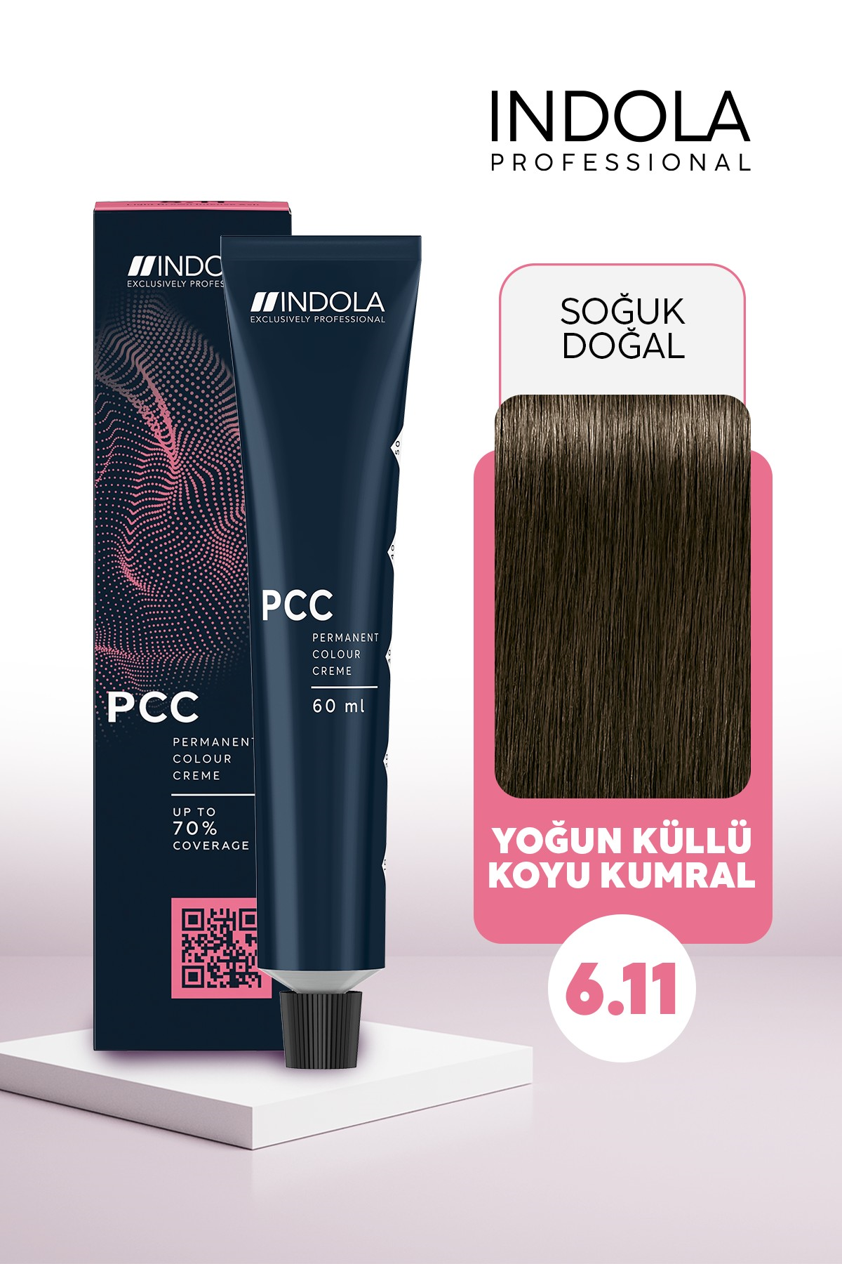 Indola PCC 6.11 60ML  Yoğun Küllü Koyu Kumral Saç Boyası