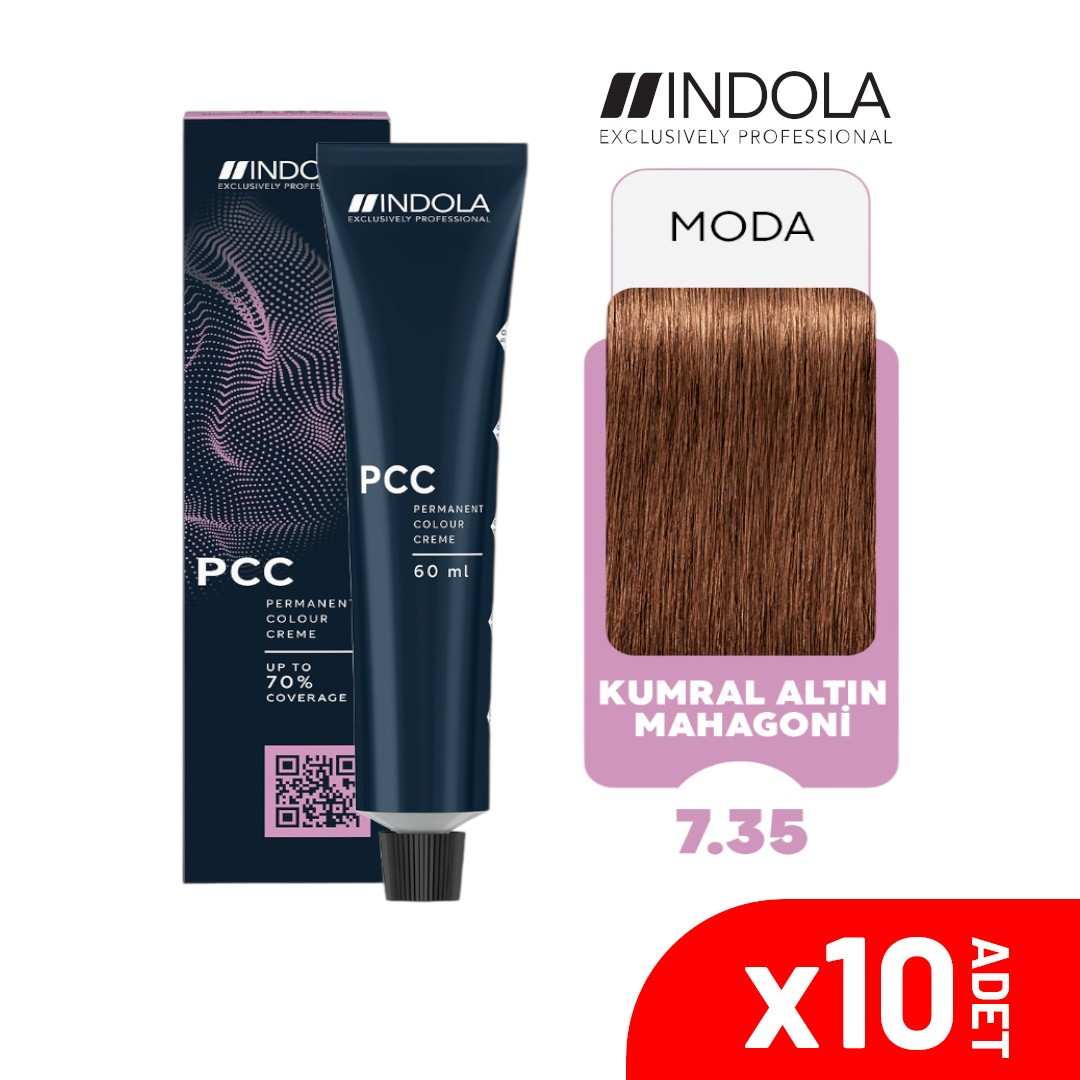 Indola PCC 7.35 Kumral Altın Mahagoni 60ML Saç Boyası-10'lu