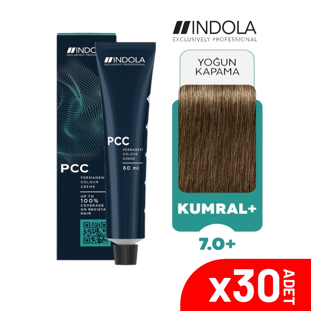 Indola PCC 7.0+ 60ML Orta Kumral Saç Boyası-30'lu