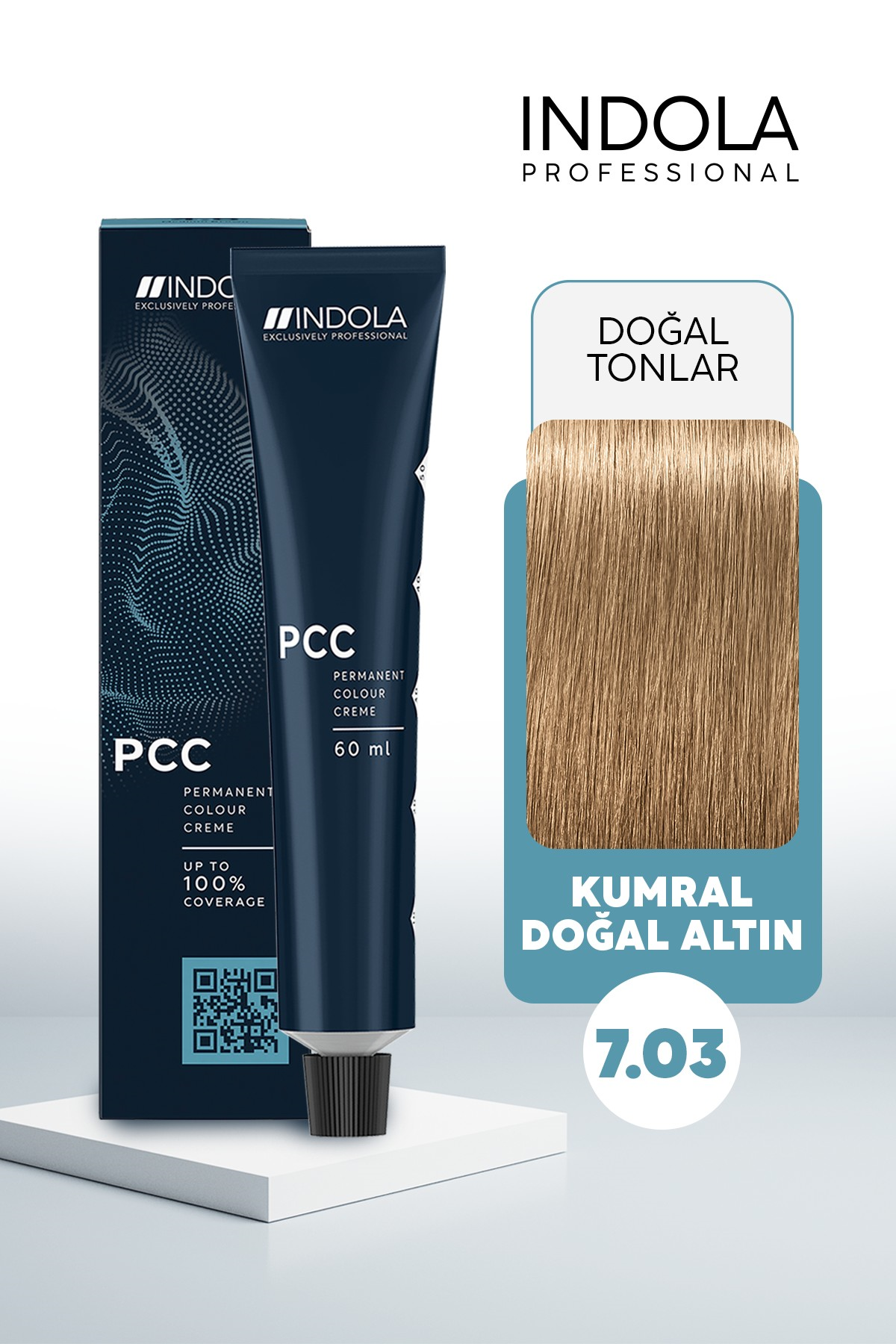 Indola PCC 7.03 60ML İndola saç boyası 7.03 Kumral Doğal Altın Saç Boyası