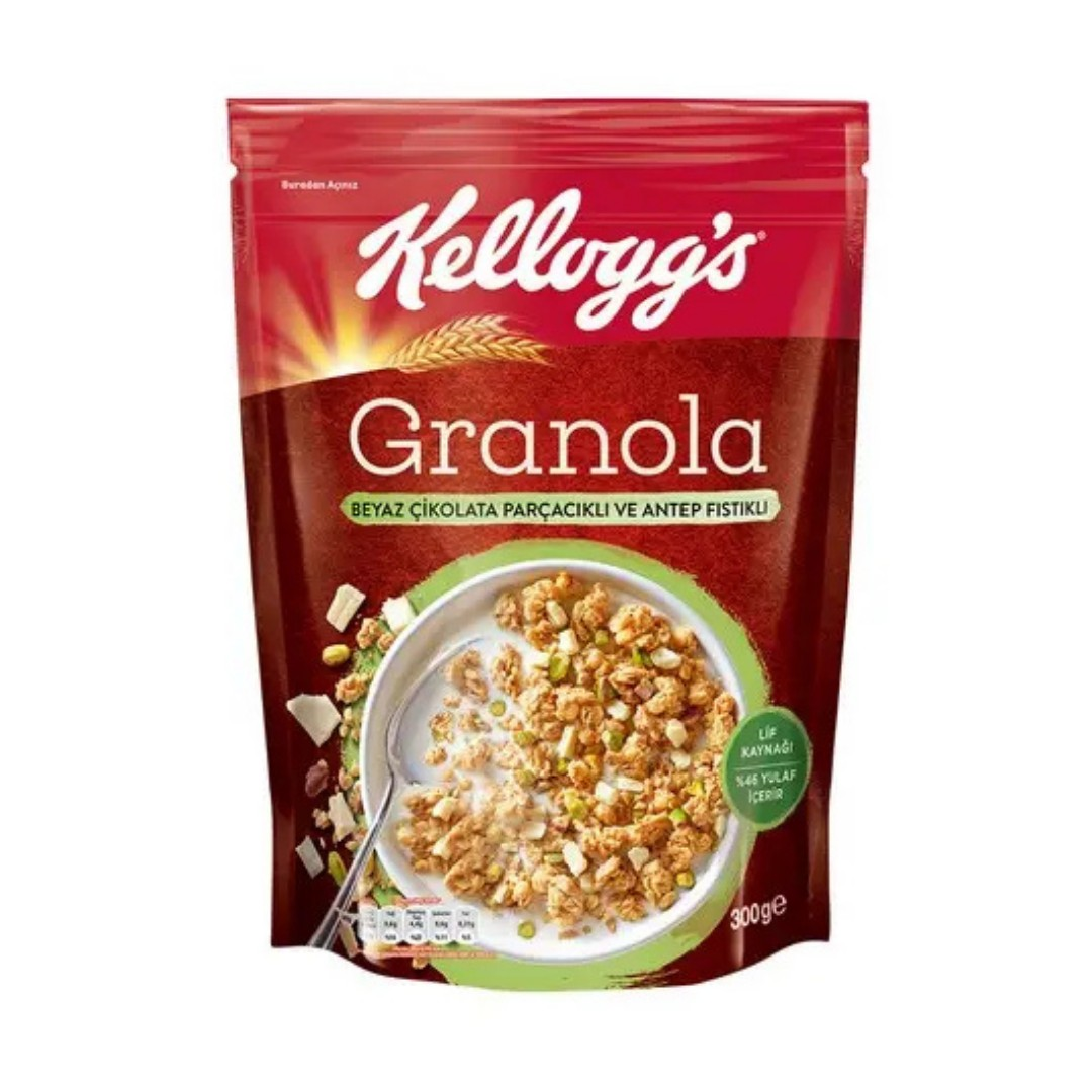 Kellogg's Beyaz Çikolata Parçacıklı Ve Antep Fıstıklı Granola 300 G