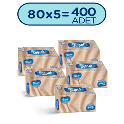 Selpak El Yüz Havlusu Kaşmir 80 Yaprak-5Lİ