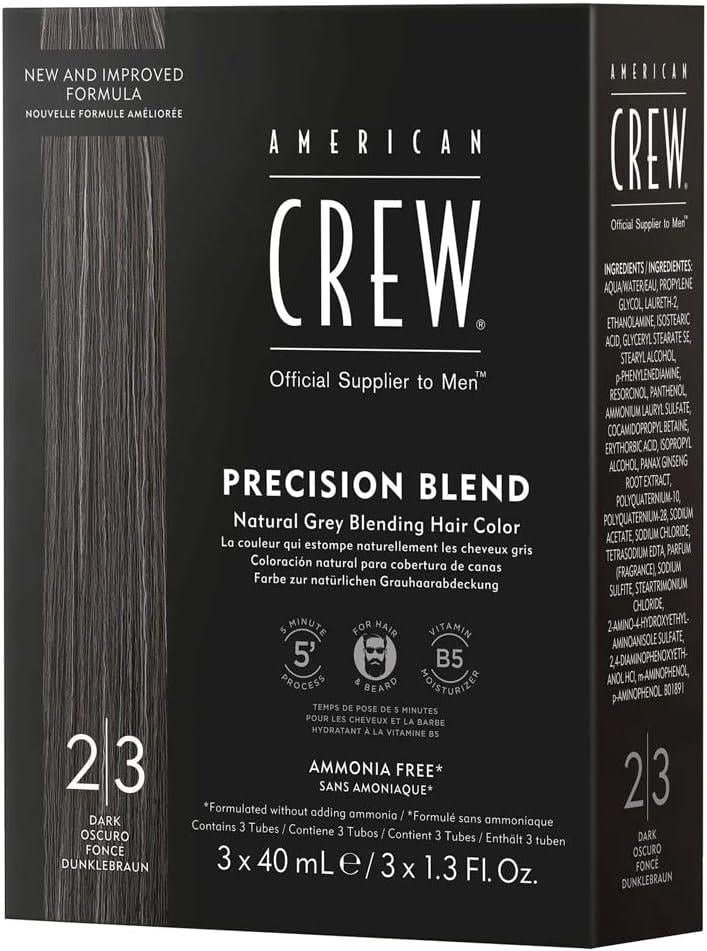 American Crew Precision Blend Amonyaksız Erkek Saç Sakal Boyası 3x40 ml | 2-3 Dark (Koyu Kahve/Siyah)