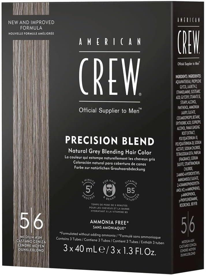 American Crew Precision Blend Amonyaksız Erkek Saç Sakal Boyası 3x40 ml | 5-6 Medium Ash