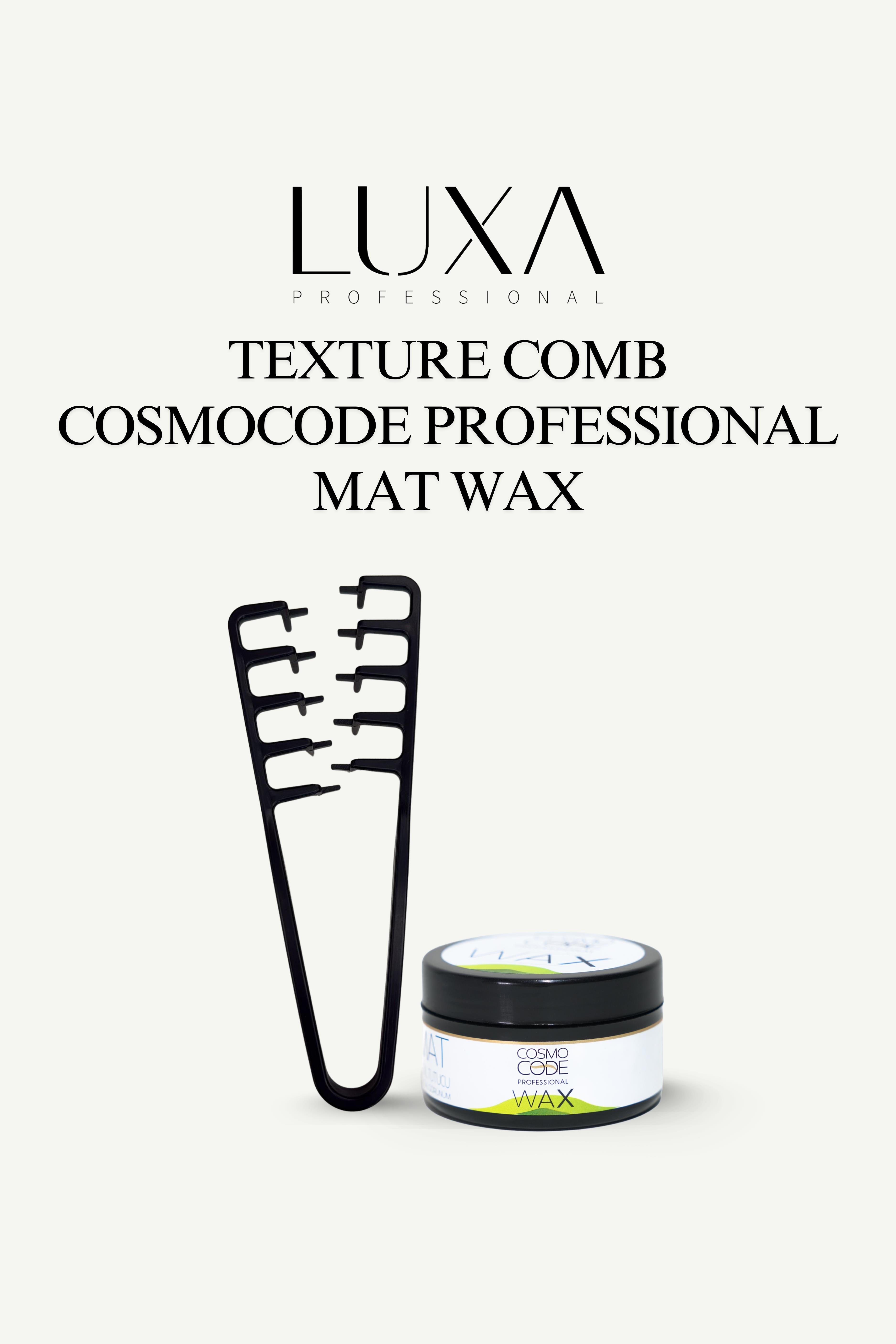 Luxa Professional Texture Comb Profesyonel Saç Doku Tarağı +  Cosmocode Mat Wax 100 ml